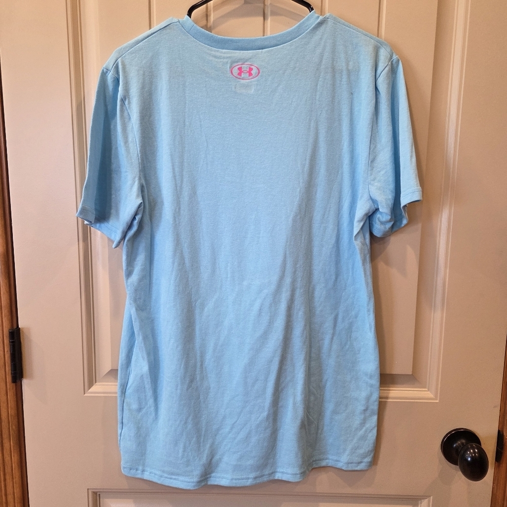 Under Armour Boys YXL "In The Shade" Tropical Graphic T-Shirt - Blue NWT - Picture 7 of 9